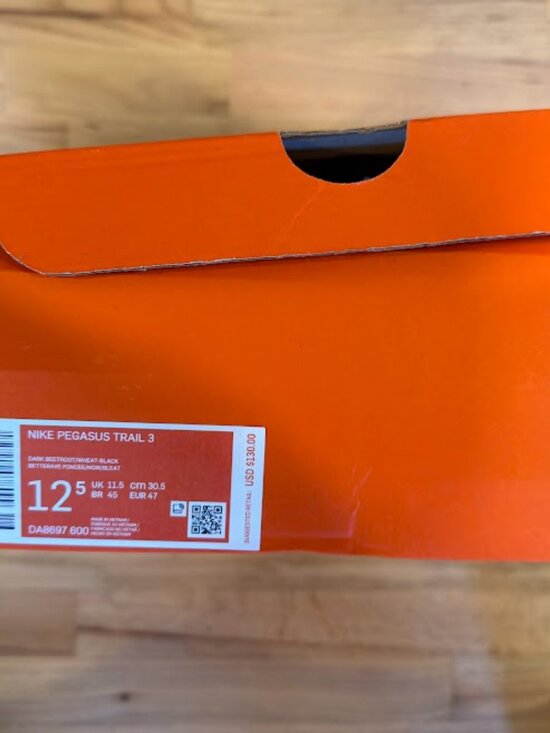 Nike Pegasus Trail 3 Dark Beetroot - Size 12.5 - NEW IN BOX - DA8697-600